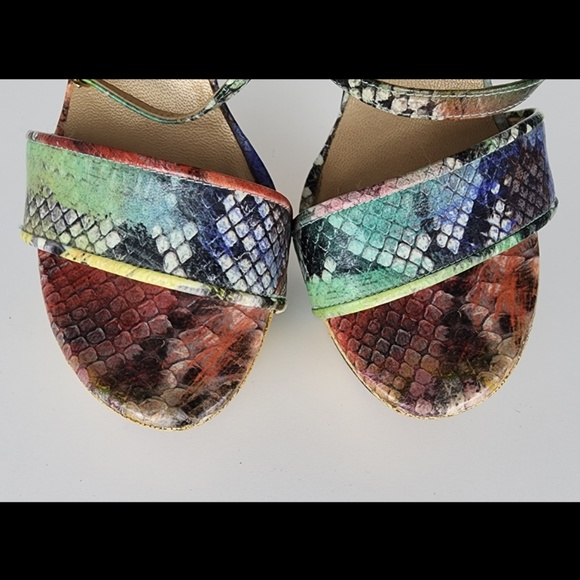 Stuart Weitzman “Onceover” Multi-color Platform Sandal Size 10 - Picture 9 of 11